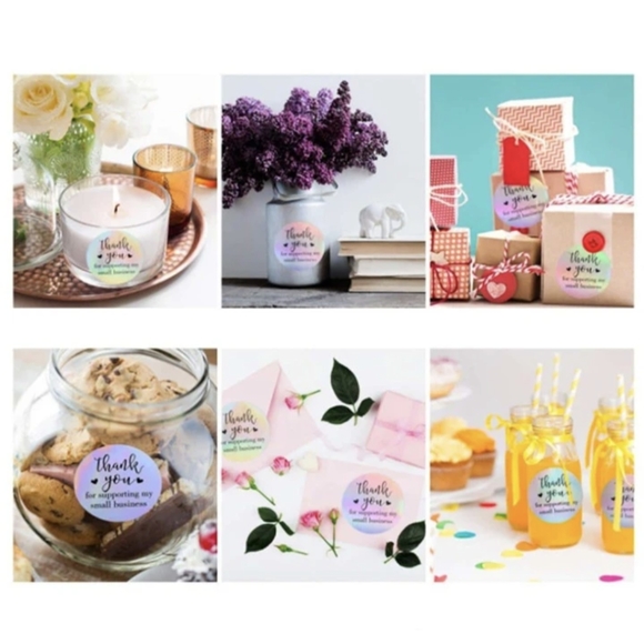 500pcs Thank You For Supporting My Small Business Silver and Black - Picture 4 of 4